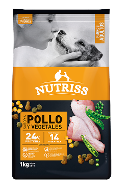 Nutriss sabor pollo y vegetales para perros adultos