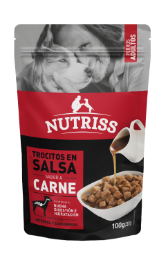 Alimento húmedo para perros Nutriss trocitos en salsa sabor a carne