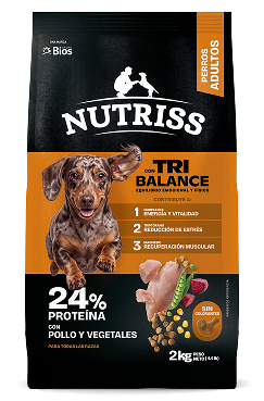 Nutriss con tribalance con pollo y vegetales para perros adultos